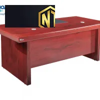 Bàn lãnh đạo sơn PU cao cấp mặt chữ nhật, có tấm PVC trang trí DT1890H2